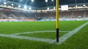 Corner flag at football stadium